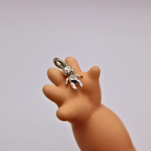 Load image into Gallery viewer, Sterling Silver Kewp with Diamond Eyes Charm