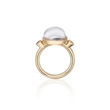 Load image into Gallery viewer, Create Your Own Ring | GOOGLY EYE CARVED QUARTZ + ONYX GOLD SETTING